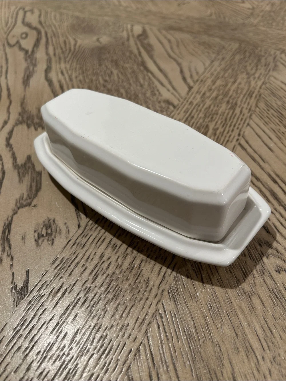Vintage Pfaltzgraff White stoneware Heritage pattern Butter Dish with Lid